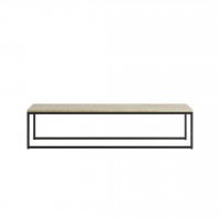 Manhattan Comfort 255351 Celine 53.14 Coffee Table with Steel Legs in Nude Mosaic Wood